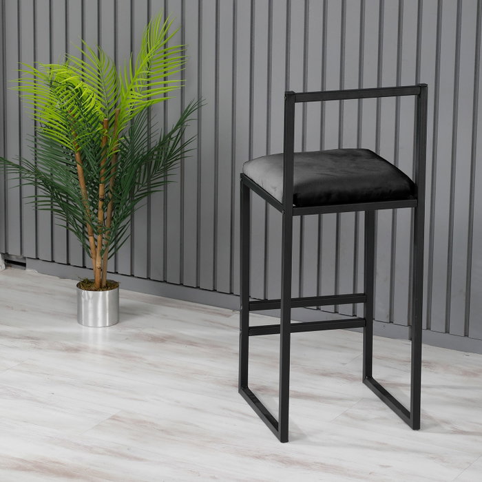 Hanah Home Nordic Silla de Bar Negro